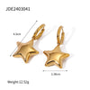 Jewelry Ring Earrings Necklace With Fivepointed Star Pattern Titanium Steel And Stainless Steel Electroplated For Women