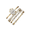Jewelry Ring Set Alloy Geometric Electroplating With Diamond Zircon Flower For Women