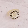 Jewelry Ring Set Copper Heart Shaped With Zircon Electroplated For Women