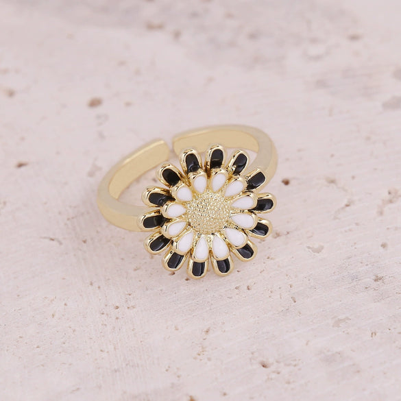 Jewelry Ring Set Copper Heart Shaped With Zircon Electroplated For Women
