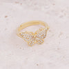 Jewelry Ring Set Copper Heart Shaped With Zircon Electroplated For Women