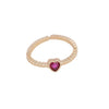 Jewelry Ring Set Copper Heart Shaped With Zircon Electroplated For Women