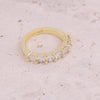 Jewelry Ring Set Copper Heart Shaped With Zircon Electroplated For Women