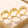 Jewelry Ring Simple Retro Style Unisex Geometric Wave Pattern Electroplated