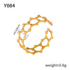 Jewelry Ring Steel Gold Plated Geometric Hollowout Casual Style
