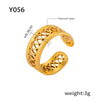 Jewelry Ring Steel Gold Plated Geometric Hollowout Casual Style