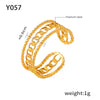 Jewelry Ring Steel Gold Plated Geometric Hollowout Casual Style