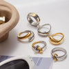Jewelry Ring Titanium Steel Geometric Electroplating Light Luxury Highend Ring For Women