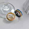 Jewelry Ring Titanium Steel Multicolor Rainbow Oil Dripping Geometric Style