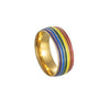 Jewelry Ring Titanium Steel Multicolor Rainbow Oil Dripping Geometric Style