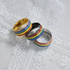 Jewelry Ring Titanium Steel Multicolor Rainbow Oil Dripping Geometric Style