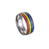 Jewelry Ring Titanium Steel Multicolor Rainbow Oil Dripping Geometric Style