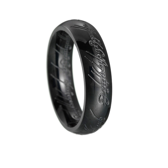 Jewelry Ring Titanium Steel With Letters Numbers Text Vacuum Plating Unisex