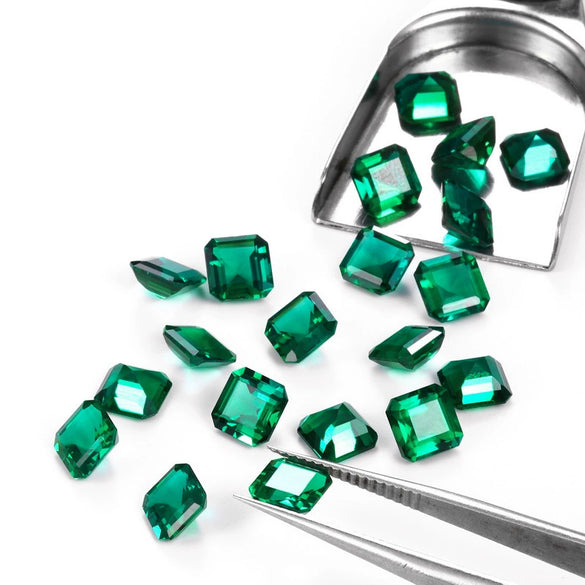 Jewelry Ring Zambia Emerald Square Chamfer Bare Stone