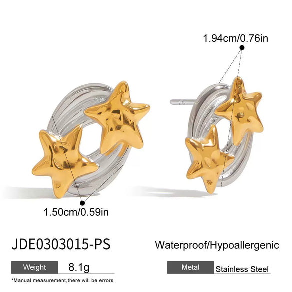 Jewelry Rings Earrings And Necklaces Titanium Steel Stainless Steel Fivepointed Star Electroplated