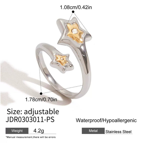 Jewelry Rings Earrings And Necklaces Titanium Steel Stainless Steel Fivepointed Star Electroplated