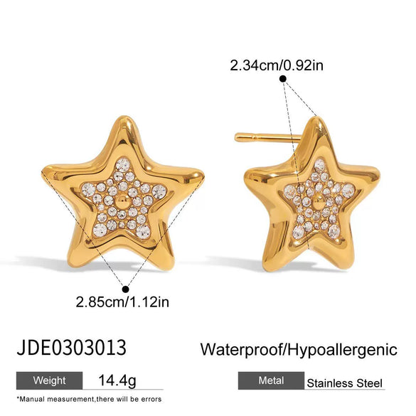 Jewelry Rings Earrings And Necklaces Titanium Steel Stainless Steel Fivepointed Star Electroplated