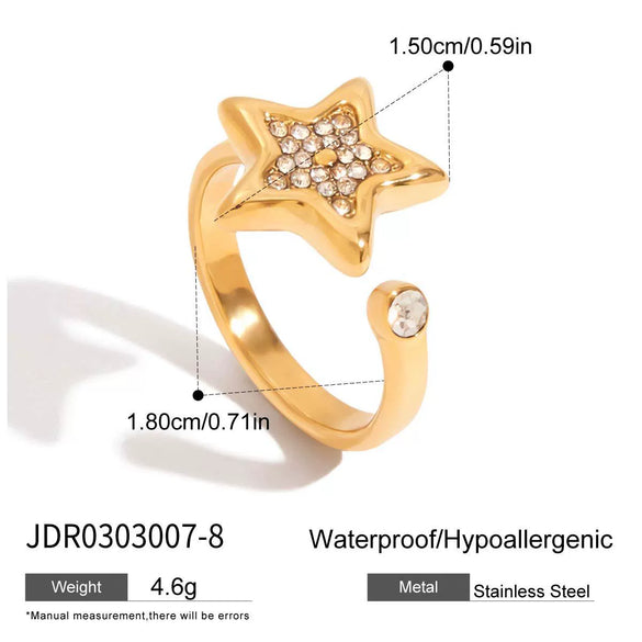 Jewelry Rings Earrings And Necklaces Titanium Steel Stainless Steel Fivepointed Star Electroplated