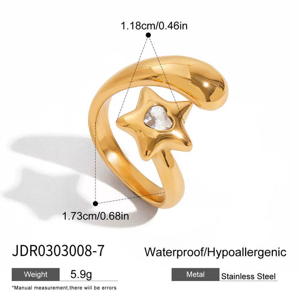 Jewelry Rings Earrings And Necklaces Titanium Steel Stainless Steel Fivepointed Star Electroplated