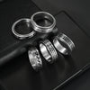 Jewelry Rotating Titanium Steel Decompression Ring Wave Flower Ushaped Pattern Seiko