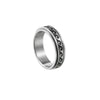Jewelry Rotating Titanium Steel Decompression Ring Wave Flower Ushaped Pattern Seiko