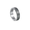 Jewelry Rotating Titanium Steel Decompression Ring Wave Flower Ushaped Pattern Seiko