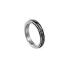 Jewelry Rotating Titanium Steel Decompression Ring Wave Flower Ushaped Pattern Seiko