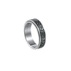 Jewelry Rotating Titanium Steel Decompression Ring Wave Flower Ushaped Pattern Seiko