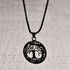 Jewelry Round Hollow Ing Tree Tree Of Life Pendant Zinc Alloy Geometric Retro Style Unisex