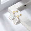 Jewelry S925 Sterling Silver Baroque Natural Freshwater Pearl Petal Geometric Electroplated Earrings