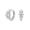 Jewelry S925 Sterling Silver Earrings Zircon Geometric Light Luxury Electroplated