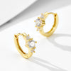 Jewelry S925 Sterling Silver Earrings Zircon Geometric Style Set With Diamonds