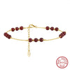 Jewelry S925 Sterling Silver Geometric Crystal Anklet For Women
