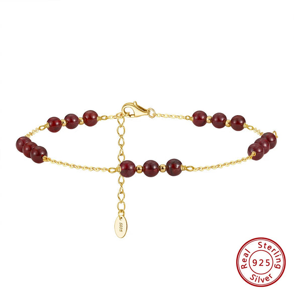 Jewelry S925 Sterling Silver Geometric Crystal Anklet For Women
