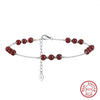 Jewelry S925 Sterling Silver Geometric Crystal Anklet For Women