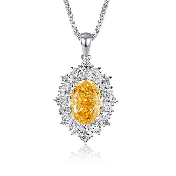 Jewelry S925 Sterling Silver Geometric Diamond Necklace Pendant