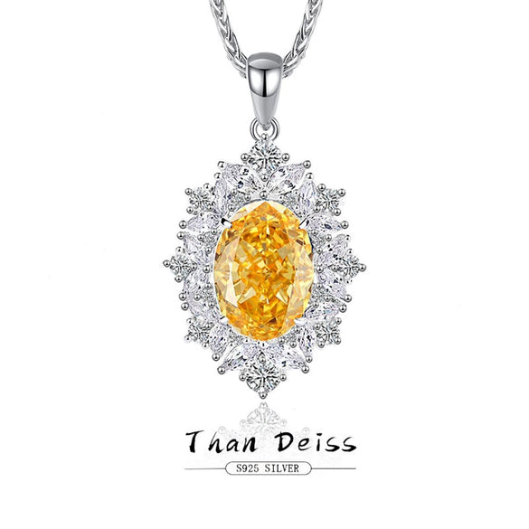 Jewelry S925 Sterling Silver Geometric Diamond Necklace Pendant