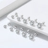 Jewelry S925 Sterling Silver Geometric Diamond Sixclaw Earrings Electroplated