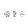 Jewelry S925 Sterling Silver Geometric Diamond Sixclaw Earrings Electroplated