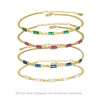 Jewelry S925 Sterling Silver Geometric Inlaid Zircon Retro Dopamine Bracelet Unisex Couple Style