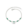 Jewelry S925 Sterling Silver Geometric Inlaid Zircon Retro Dopamine Bracelet Unisex Couple Style