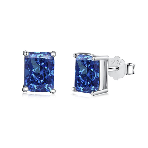 Jewelry S925 Sterling Silver Geometric Square Zirconium Electroplating Women's