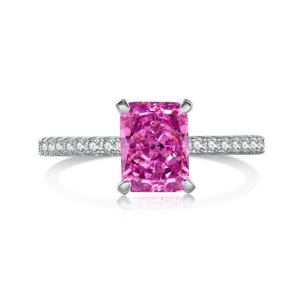 Jewelry S925 Sterling Silver Geometric Square Zirconium Electroplating Women's