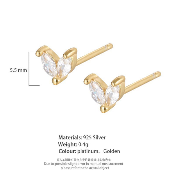 Jewelry S925 Sterling Silver Geometric Style Horse Eye Stone Earrings