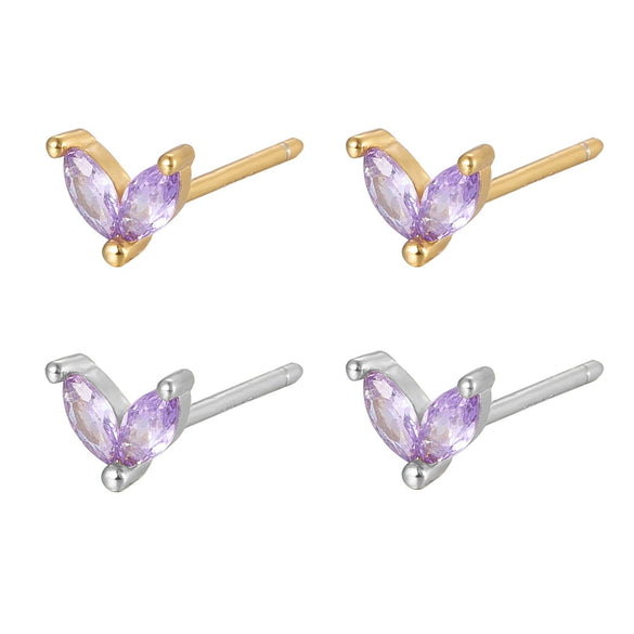 Jewelry S925 Sterling Silver Geometric Style Horse Eye Stone Earrings