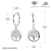 Jewelry S925 Sterling Silver Inlaid Zircon Geometric Tree Of Life Gold Plated Women's Earrings
