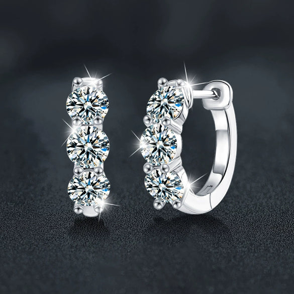 Jewelry S925 Sterling Silver Moissanite Geometric U Shape Earrings