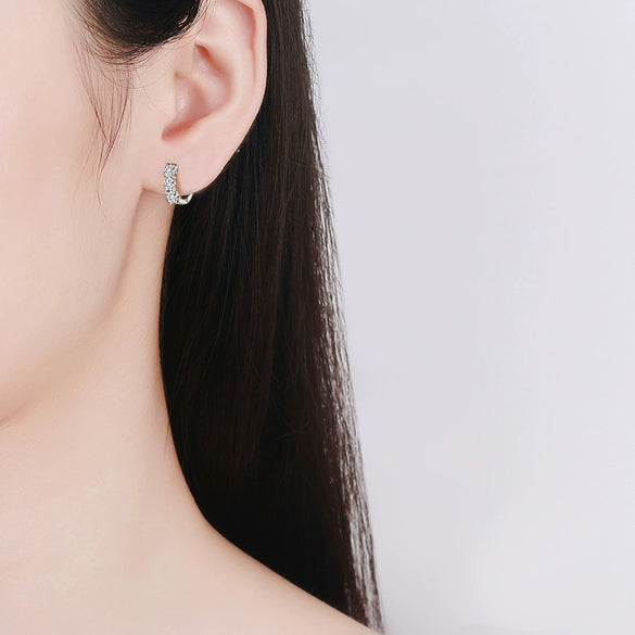 Jewelry S925 Sterling Silver Moissanite Geometric U Shape Earrings