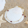 Jewelry S925 Sterling Silver Natural Garnet Geometric Anklet Women's