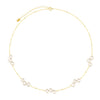 Jewelry S925 Sterling Silver Natural Pearl Geometric Pendant Necklace Electroplating